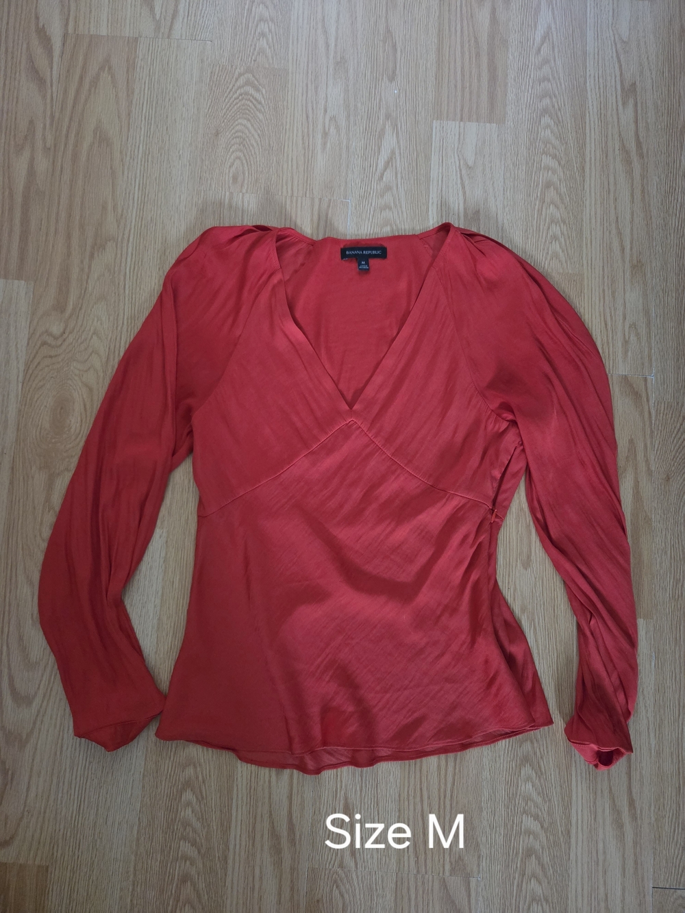 Banana Republic Red Long Sleeve Blouse